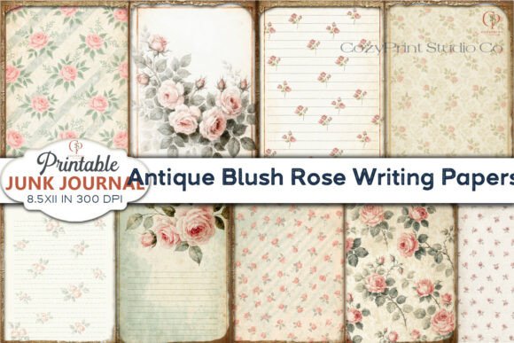 Antique Blush Rose Writing Journal Paper: A Creative Guide