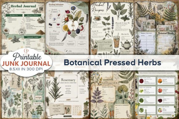 Botanical Pressed Herbs Junk Journal Pages: A Creative Toolkit
