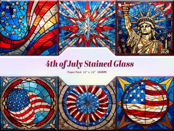Celebrate with Digital Flair: 4th of July Stained Glass