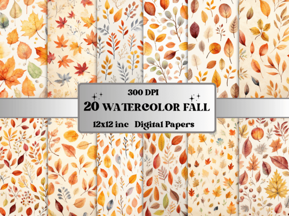 Crafting Autumn's Narrative with Watercolor Fall Leaves Digital Paper