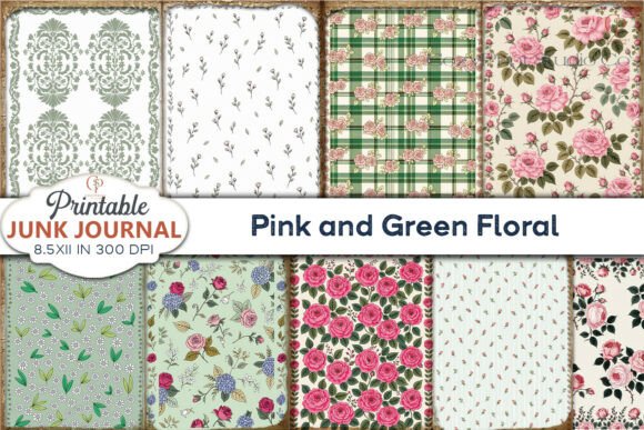 Pink and Green Floral Junk Journal Pages: A Fresh Creative Toolkit
