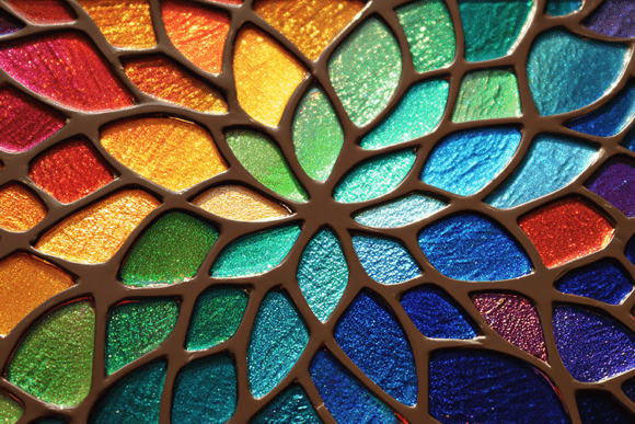 Rainbow Mosaic Stained Glass Art: A Vibrant Design Asset