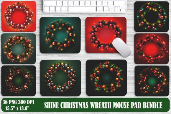 Shine Christmas Wreath Mouse Pad: A Festive Design Asset for the Season