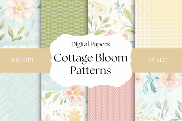 Soft Cottagecore Blooms Digital Papers: A Gentle Touch for Modern Crafts