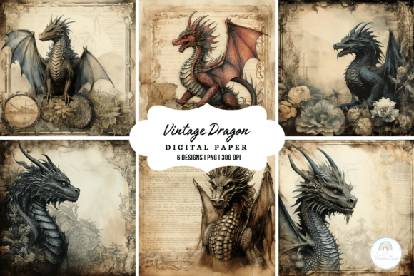 Unleash Mythical Charm: The Vintage Dragon Background