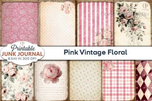 Unleash Your Creativity with Pink Vintage Floral Junk Journal Pages