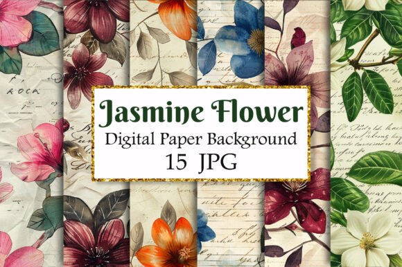 Unlocking Timeless Charm with Vintage Jasmine Flower Digital Paper